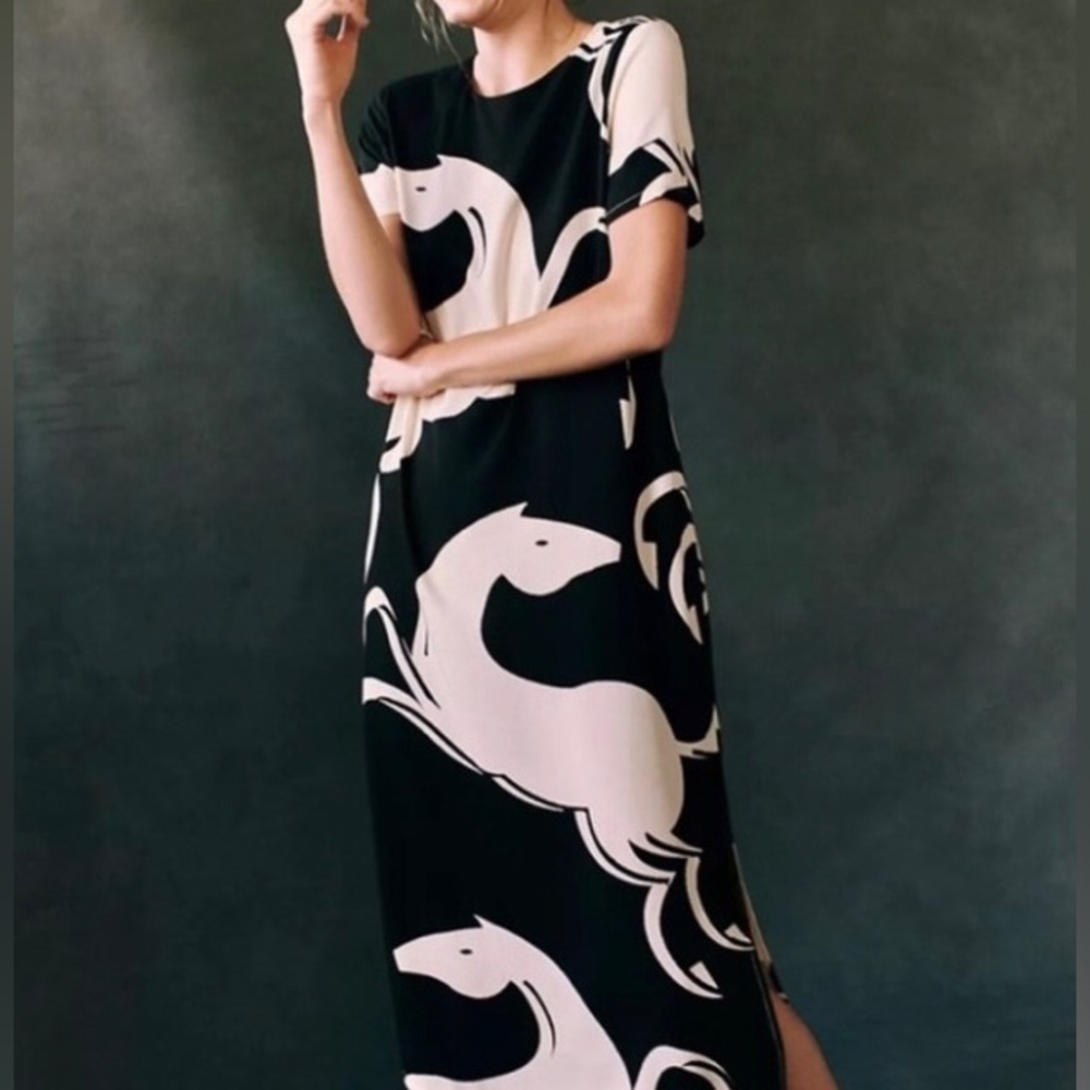 NWT Anthropologie COREY LYNN CALTER Caballos Horse Midi Dress Size XS